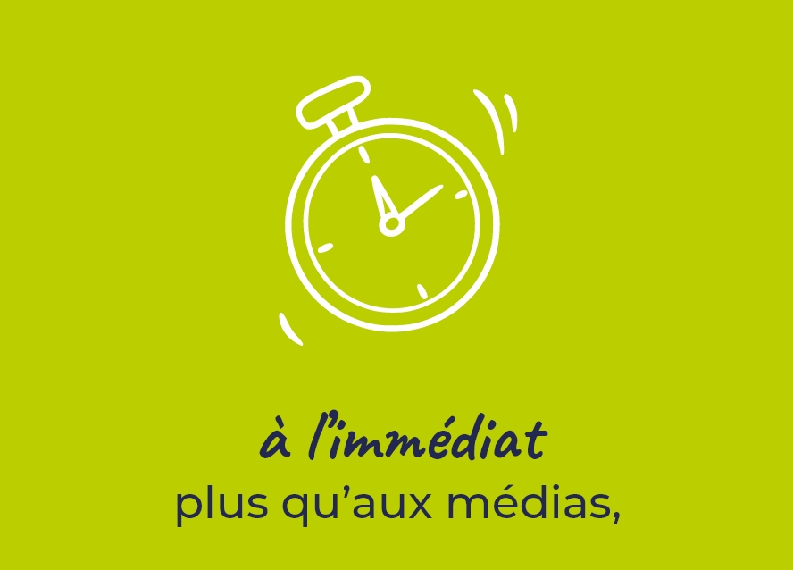 à l'imédiat plus qu'aux médias,