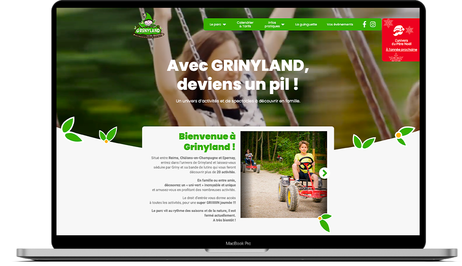 Réaliation du site vitrine Grinyland