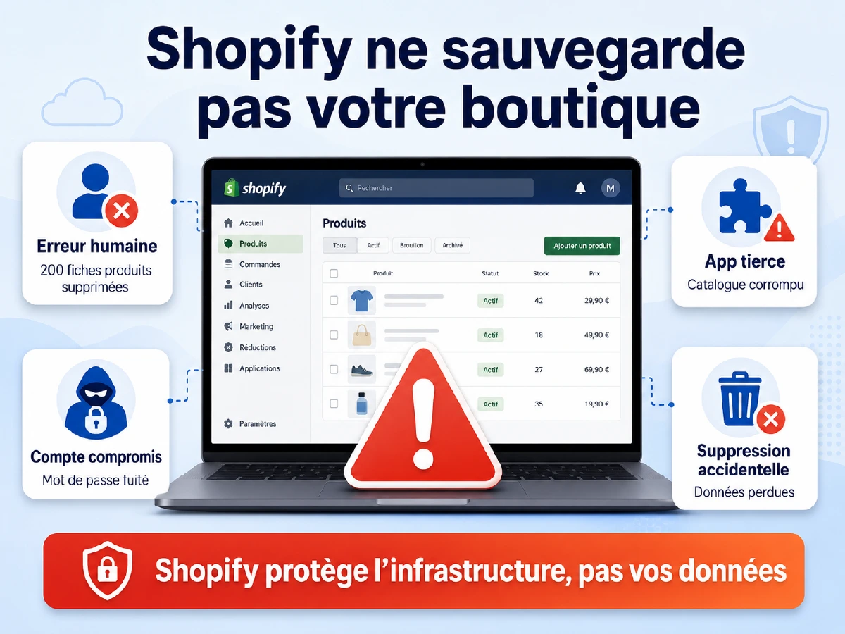Sauvegarde Shopify : pourquoi votre boutique n’est pas aussi protégée que vous le croyez