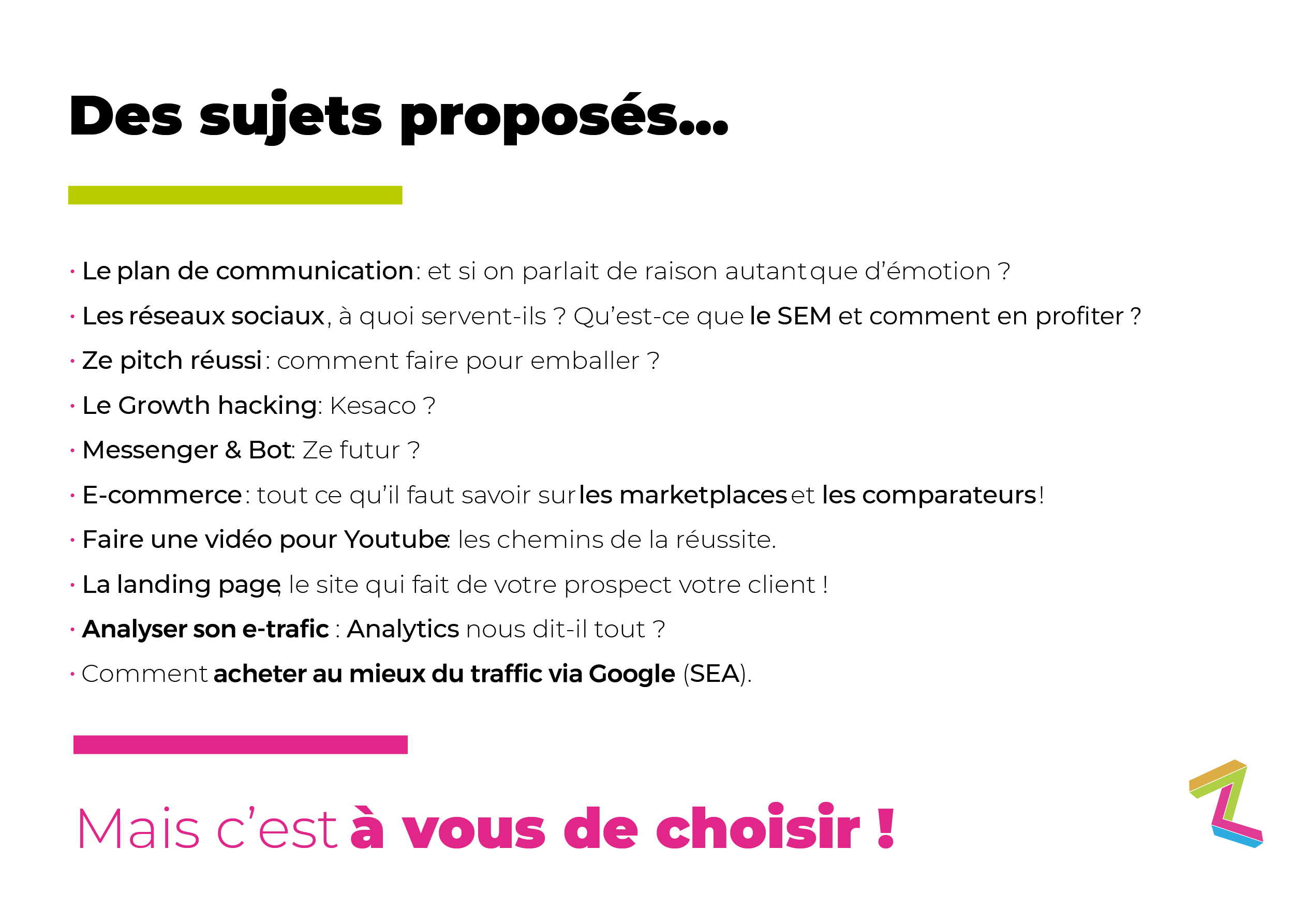 Sujets du cycle de formation Troyes Reims