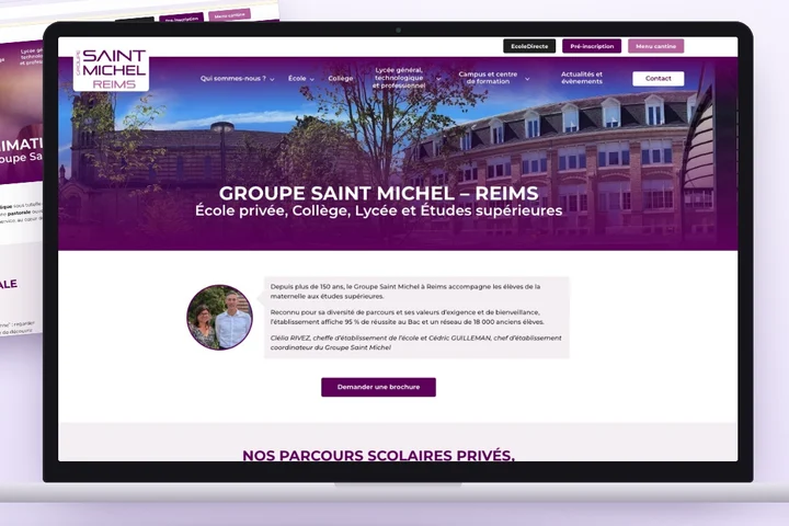 Le site du Groupe Saint-Michel de Reims sur un ordinateur portable